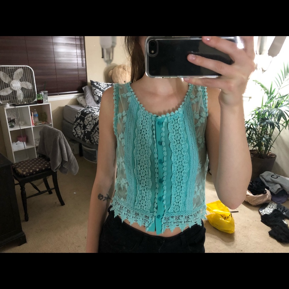 Blue lacy shirt